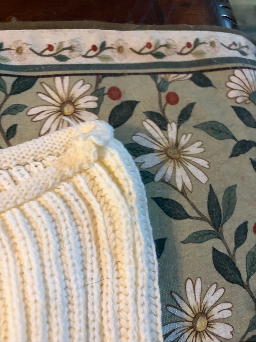 Cream Ribbed Knit Infinity Scarf Wrap - Picture 3 of 4